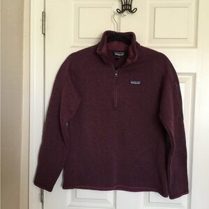 Patagonia women’s better sweater 1/4 Purple Quarter-Zip Fleece Pullover size M